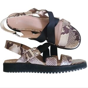 aquatalia gail python-embossed leather platform sandals 7.5